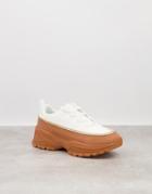 Asos Design Danielle Chain Chunky Sneakers In White & Gum