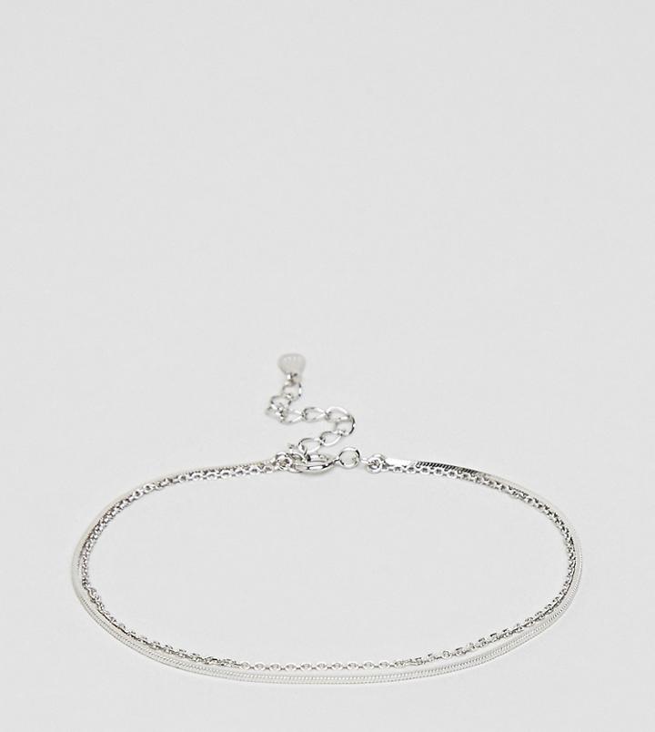 Designb Skinny Chain Bracelet In Sterling Silver - Silver