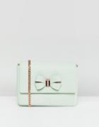 Ted Baker Bow Mini Cross Body Bag In Leather - Green
