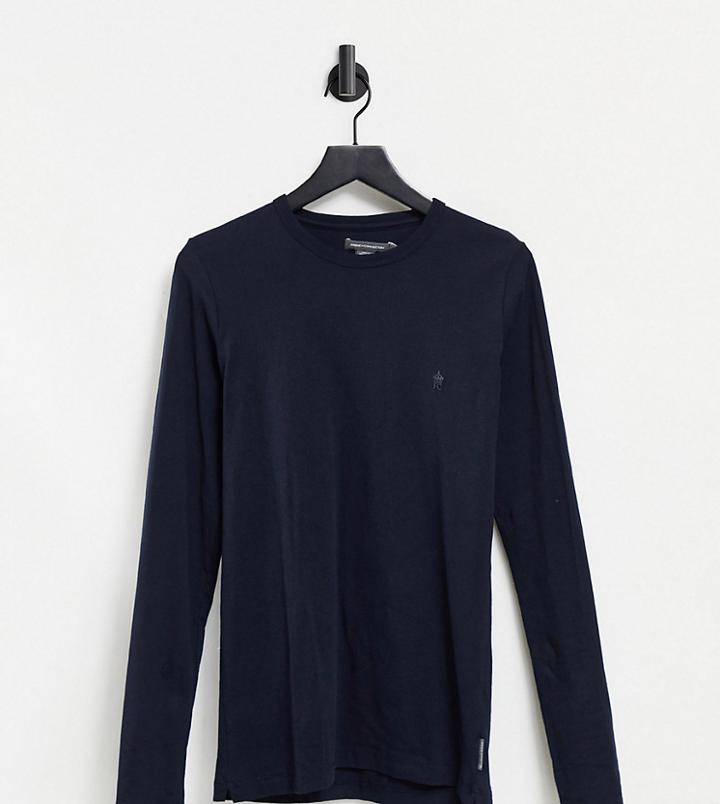 French Connection Tall Basic Long Sleeve Top In Navy