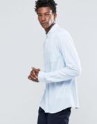Celio Slim Fit Button Down Shirt With Pocket - Navy