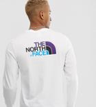 The North Face Easy Long Sleeve T-shirt In White/multi Exclusive At Asos