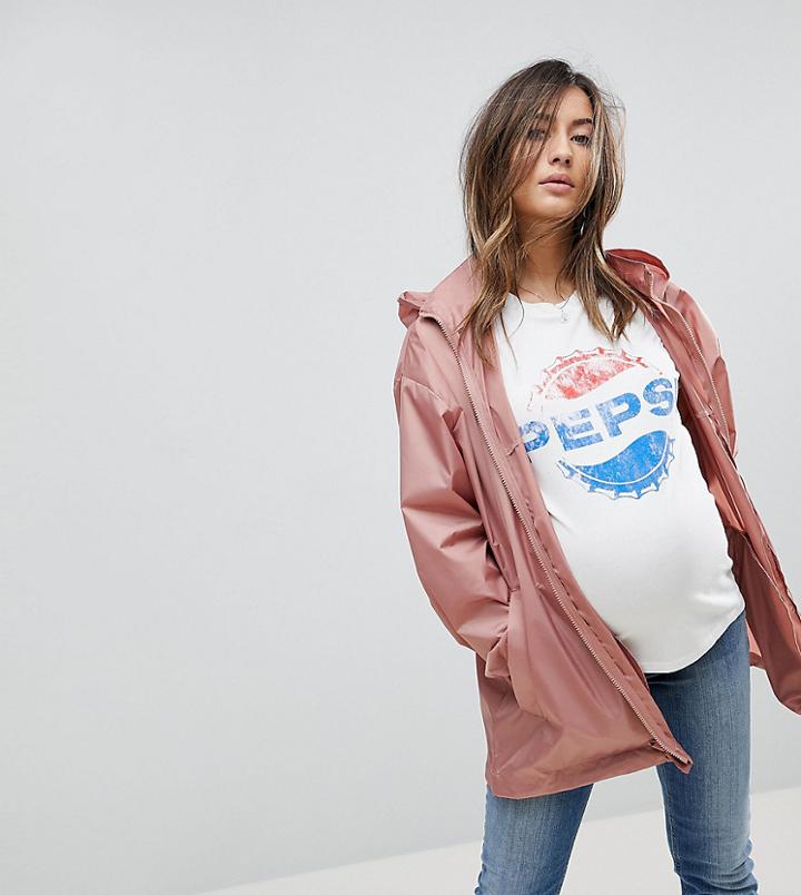 Asos Maternity Rain Jacket With Fanny Pack - Pink