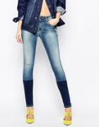 Vivienne Westwood Anglomania Skinny Jeans With Patchwork Hem - Blue