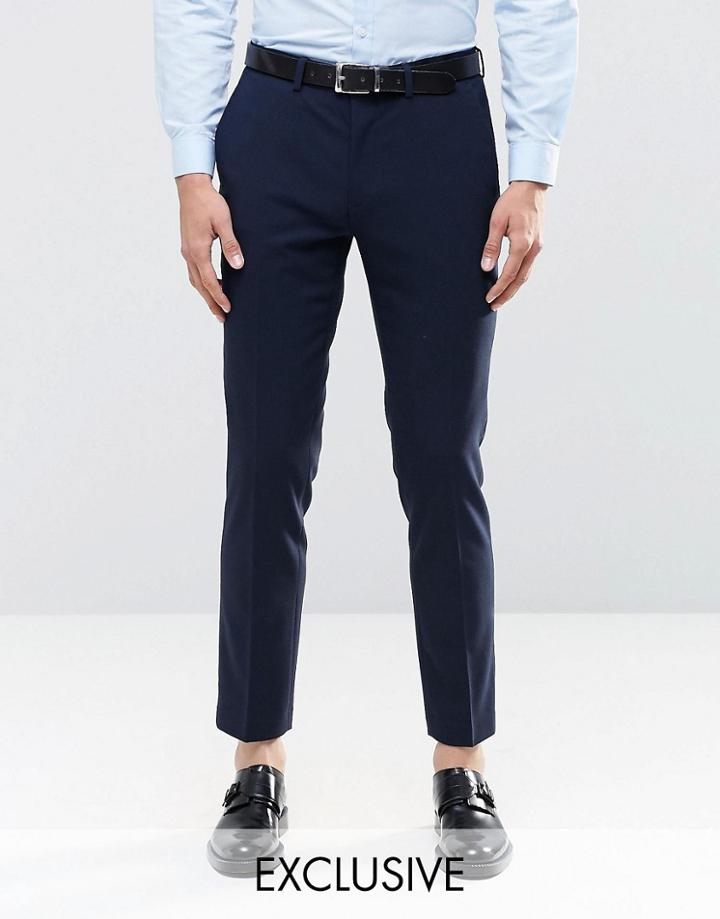 Only & Sons Skinny Suit Pants With Stretch - Navy