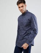 New Look Regular Fit Shirt With Leopard Print In Blue - Blue