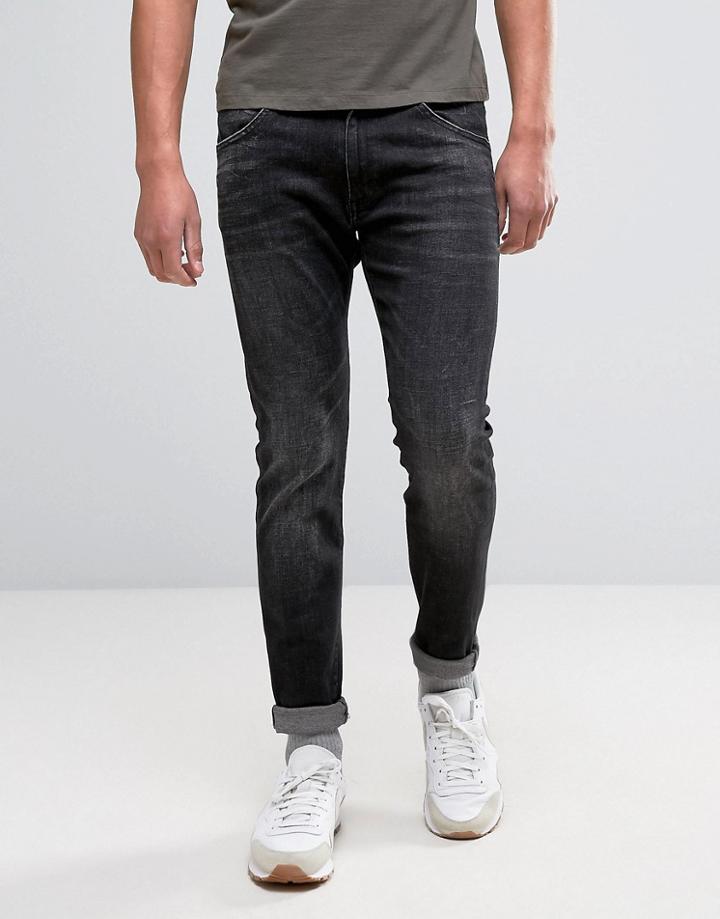 Wrangler Bryson Skinny Fit Jean Burnt Coal Wash - Blue