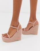 Simmi London Pink Drench Espadrille Wedges