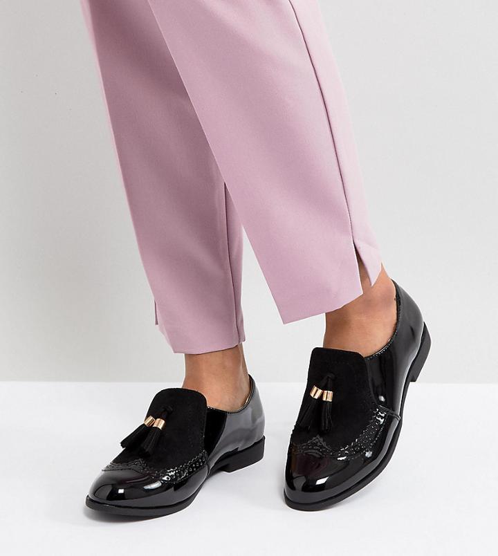 Truffle Collection Wide Fit High Cut Loafer - Black