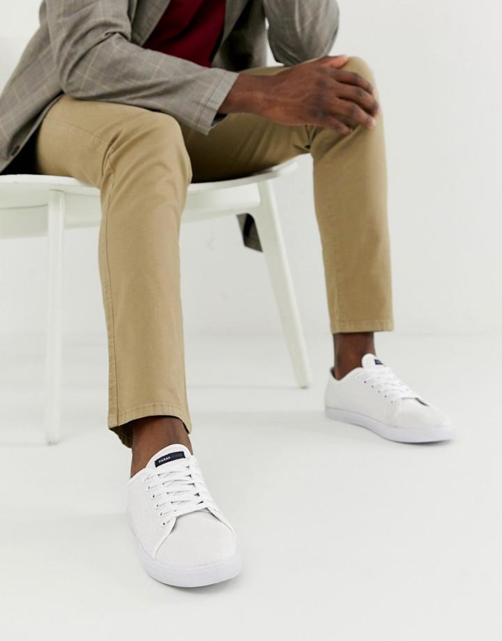 Farah Canvas Plimsoll In White - White