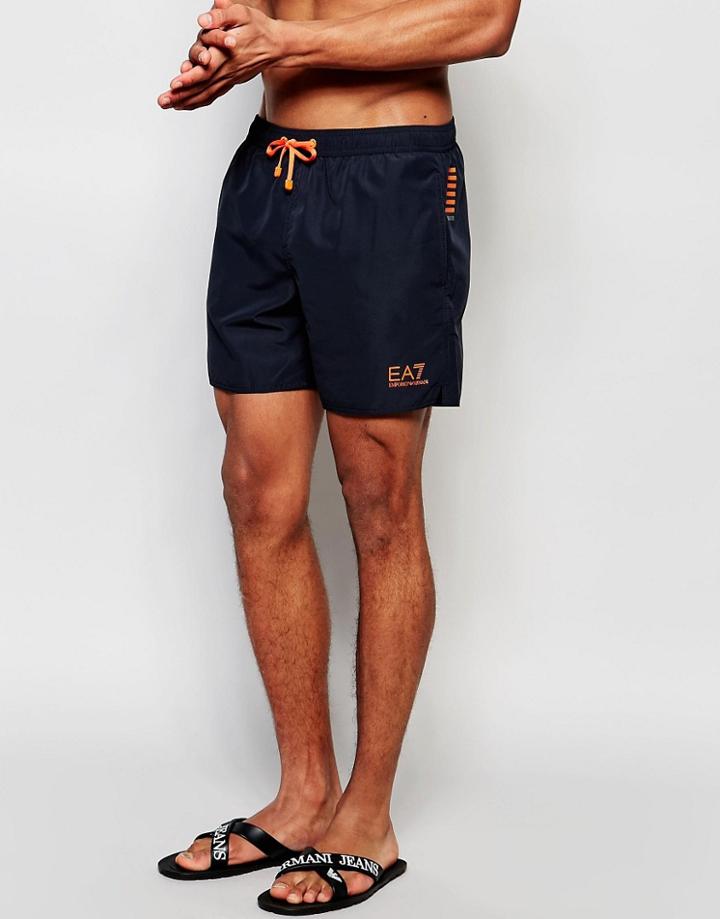 Emporio Armani Ea7 Logo Swim Shorts - Blue