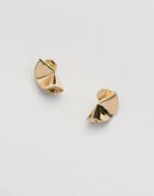 Pieces Twisted Stud Earrings - Gold
