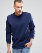 Weekday Reman Pique Crew Sweatshirt In Blue - Blue