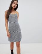 The Ragged Priest Cami Dress In Stripe With Slogan - Multi