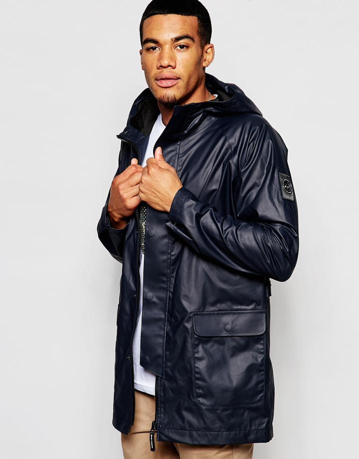 Marshall Artist Hooded Rain Coat - Navy