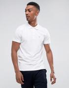 Selected Homme Polo Shirt With Chest Branding - White