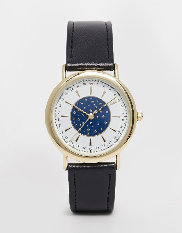 Asos Star Print Watch - Navy