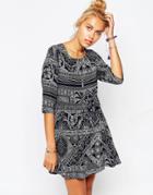 Element Smock Dress With All Over Bandana Print - Blue
