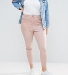 New Look Curve Washed Colored Skinny Jeans - Pink