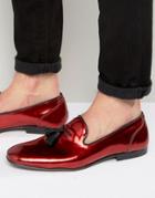 Asos Loafers In Red Metallic - Red
