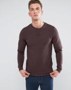 Asos Lightweight Muscle Sweatshirt In Brown - Brown