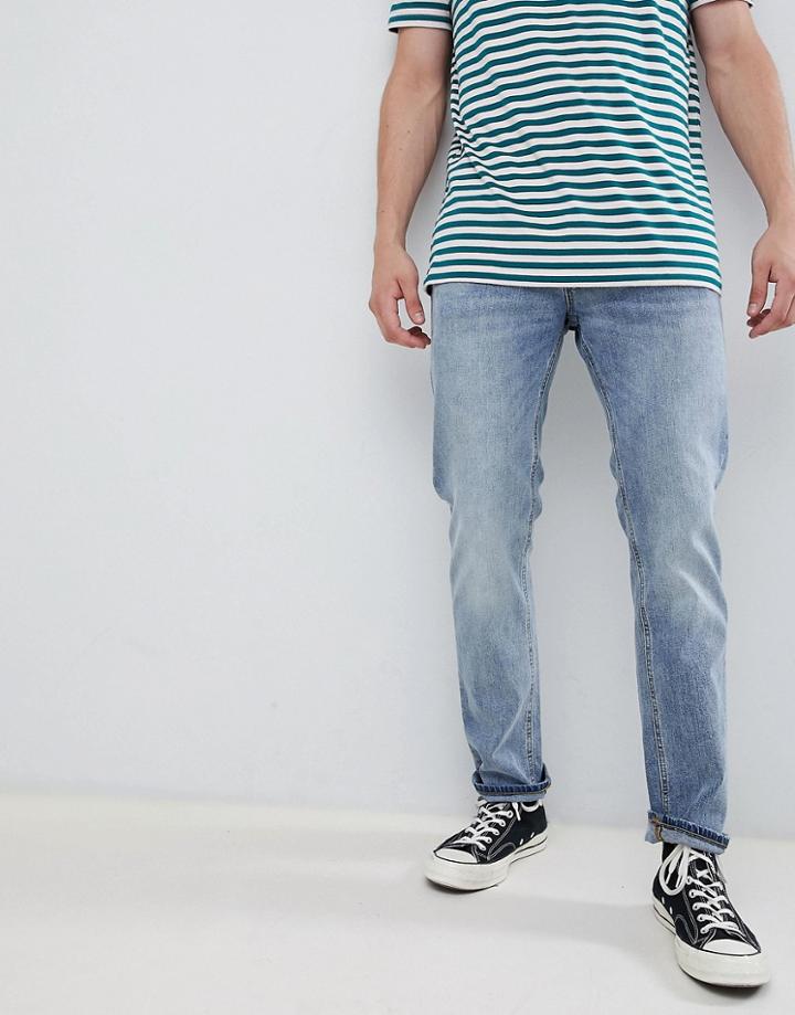 Jack & Jones Regular Fit Jeans In Mid Blue Denim