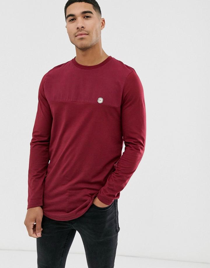Le Breve Half Tone Long Sleeve T-shirt-red