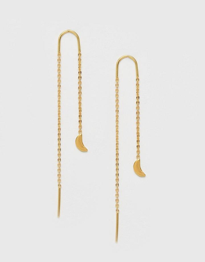 Ottoman Hands Moon Chain Through & Through Earrings - Gold