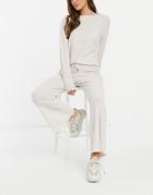 New Look Lounge Co-ord Waffle Knit Top In Cream-white