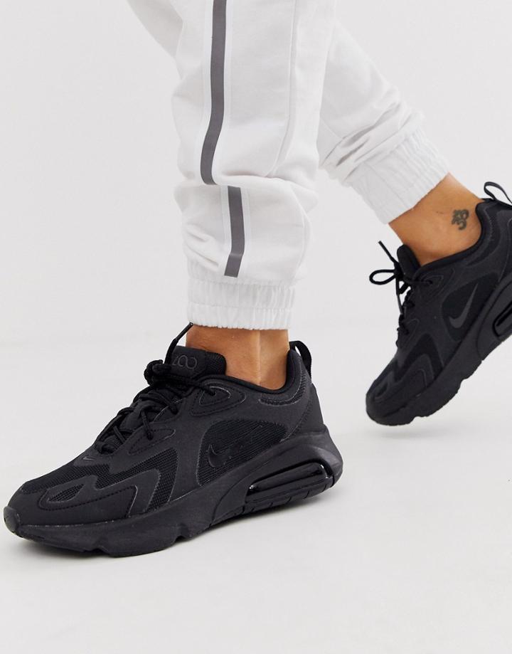 Nike Black Air Max 200 Sneakers-white