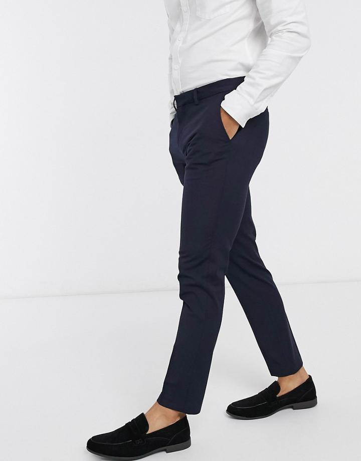 River Island Smart Pants In Navy