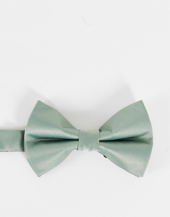 Asos Design Bow Tie In Sage Green