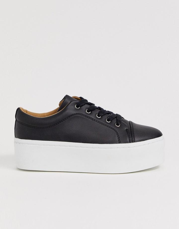 Asos Design Drama Chunky Lace Up Sneakers - Black