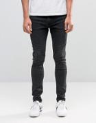 Weekday Form Super Skinny Jeans Washed Grey - Black