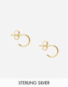 Asos Gold Plated Sterling Silver Mini Hoop Earrings - Gold