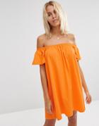Asos Off Shoulder Mini Dress - Orange