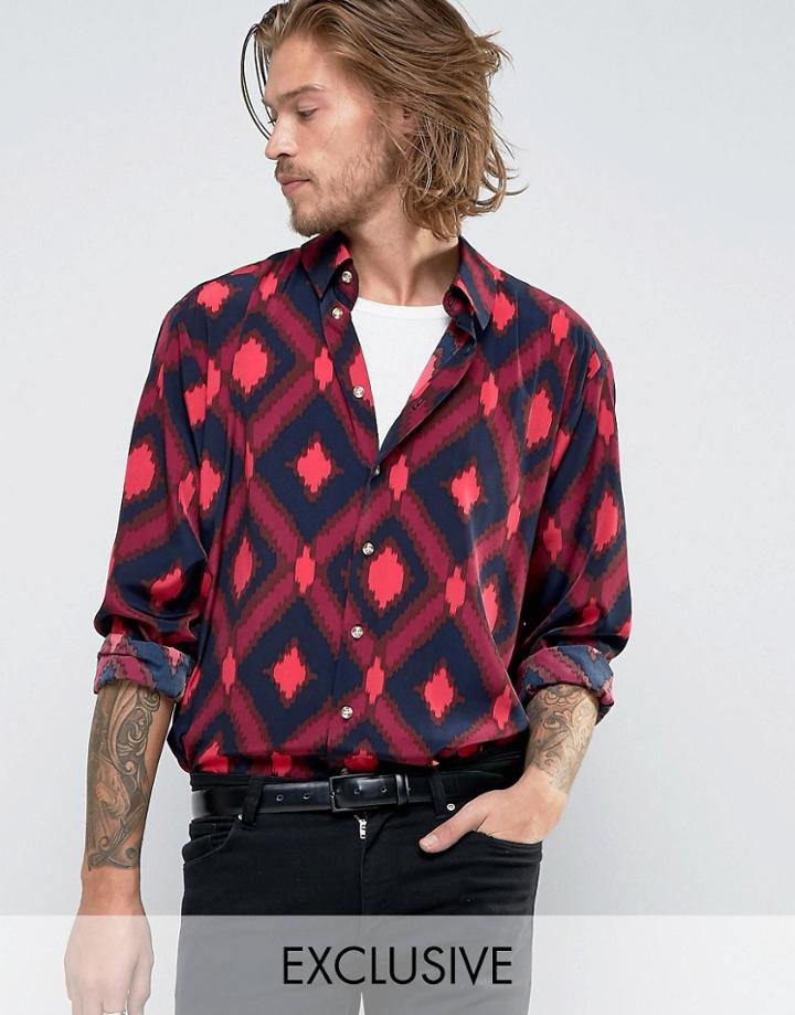 Reclaimed Vintage Festival Shirt In Skater Fit - Pink