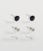 Designb Plug & Bar Earrings In 3 Pack Exclusive To Asos - Multi