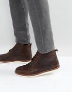 Red Tape Brogue Boots Brown Leather - Brown