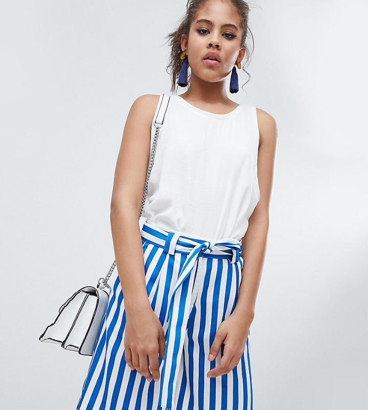 Y.a.s Tall Stripe High Waist Short - Multi