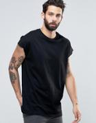 Asos Oversized Sleeveless T-shirt In Black - Black
