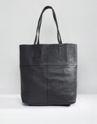 Warehouse Leather Shopper Bag - Black