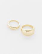 Designb London Pack Of 2 Dome Rings In Gold Tone