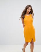 Lavand Asymmetric Shift Dress - Orange