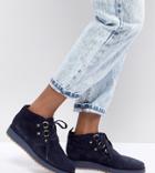 Tommy Hilfiger Suede Lace Up Ankle Boots - Navy