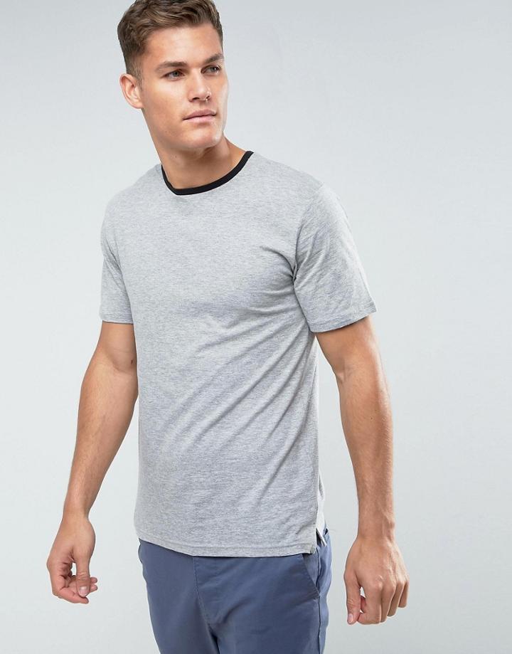 Troy Melange Ringer T-shirt - Gray