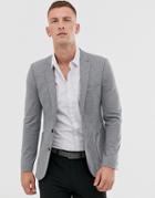 Asos Design Super Skinny Jersey Blazer In Gray