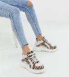 Buffalo Colby Exclusive Low Platform Chunky Sneakers In Zebra