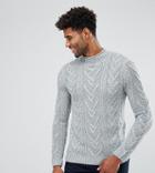 Asos Tall Cable Knit Sweater In Steel Blue - Blue