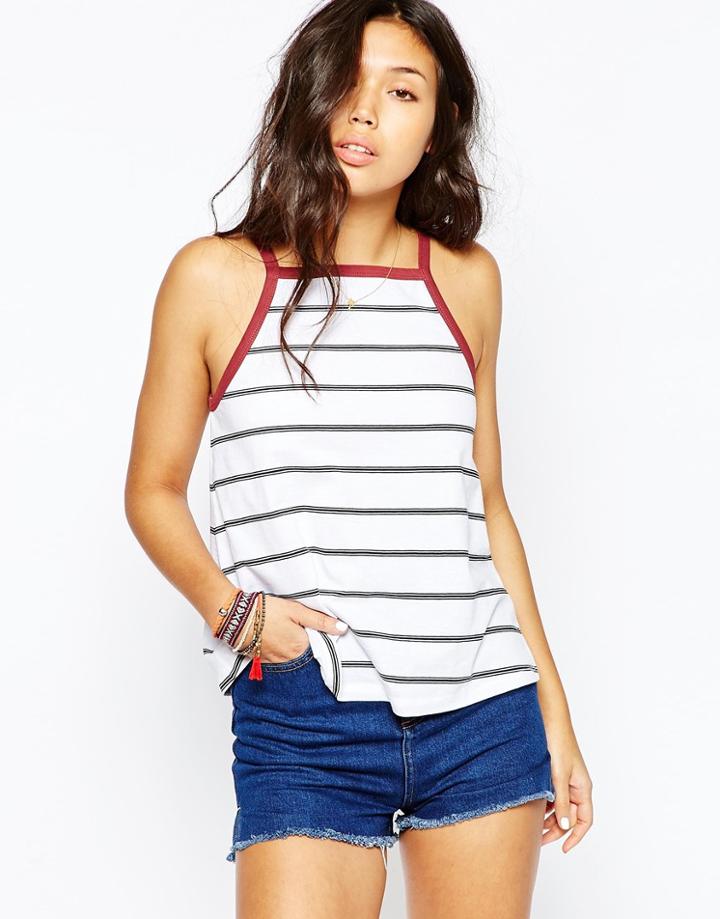 Asos Swing Tipped Tank In Stripe